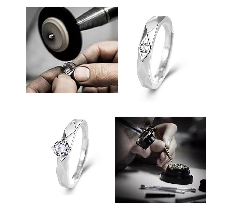 Couple Ring Set – 18K Gold Plated Adjustable CZ Rings