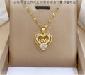 LILY 14K Gold Plated Love Heart Necklace — LOVE Zirconia Pendant | Romantic Gift