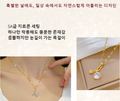 14K Gold Plated Ribbon Pendant Necklace for Women - Daily Point Accessory PG-03