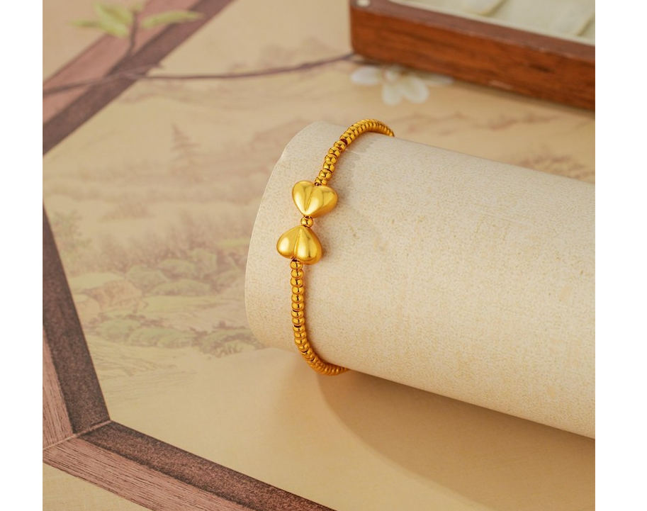 Gold Ribbon Bead Bracelet – Cute &amp; Adjustable | BEIJE × LILY