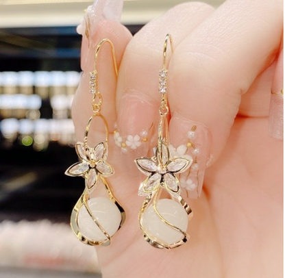 Cubic Drop Earrings – 14K Gold Plated Crystal