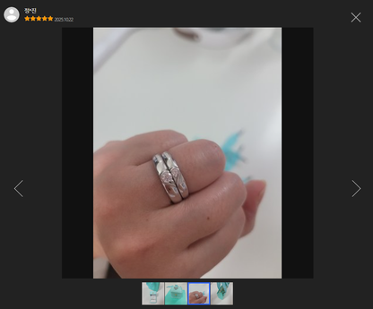 Couple Ring Set | Moissanite Silver Adjustable Promise Ring