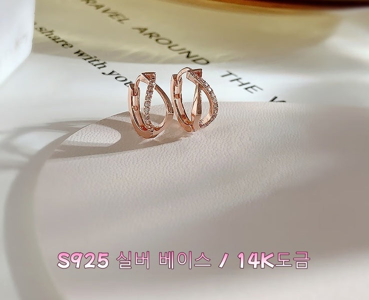 14K Gold Plated Hoop Earrings, Sophisticated Design, Daily Wear, LK05