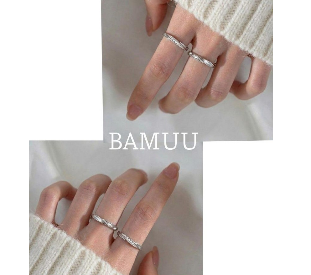 Couple Ring Set – 14K Rhodium Plated His &amp; Hers Rings