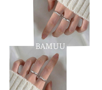 Couple Ring Set – 14K Rhodium Plated His &amp; Hers Rings