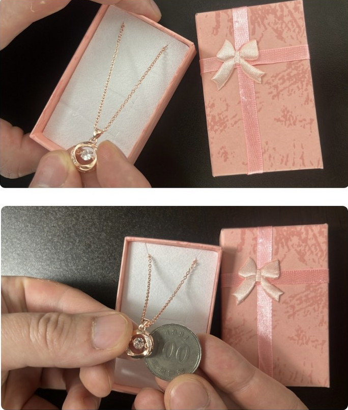 Elegant Dancing Stone Rose Gold Necklace | Gift Box Included