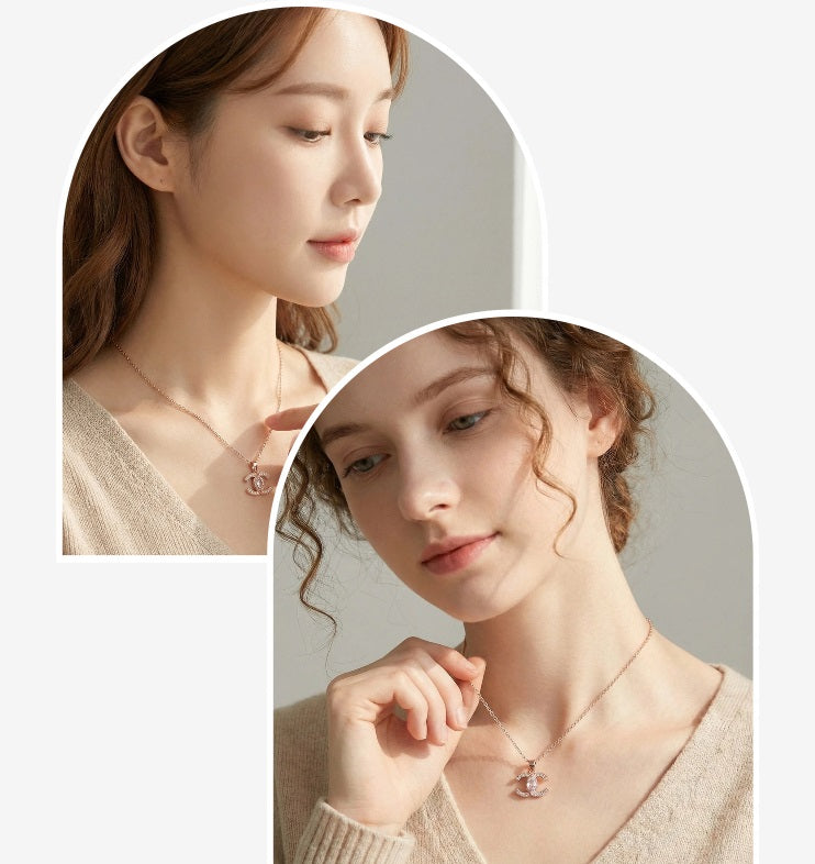 LILY 14K Gold Plated Diamond Twist Design Necklace — Elegant Daily Jewelry JP18