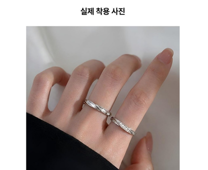 Couple Ring Set – 14K Rhodium Plated His &amp; Hers Rings