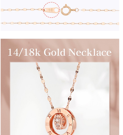 14K/18K Gold Roman Numeral Circle Diamond CZ Pendant Necklace | Juriette