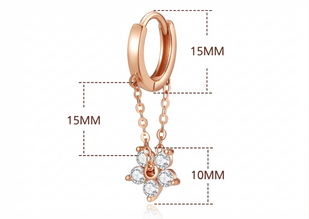 LILY 14K Gold Plated One-Touch Flower Earrings — Women's Elegant Daily Jewelry