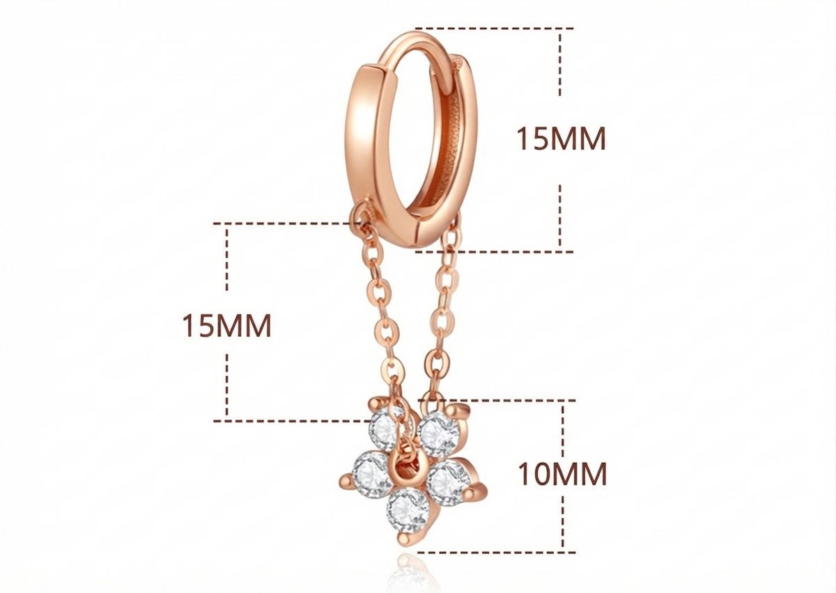 One-Touch Flower Earrings – 14K Gold Plated