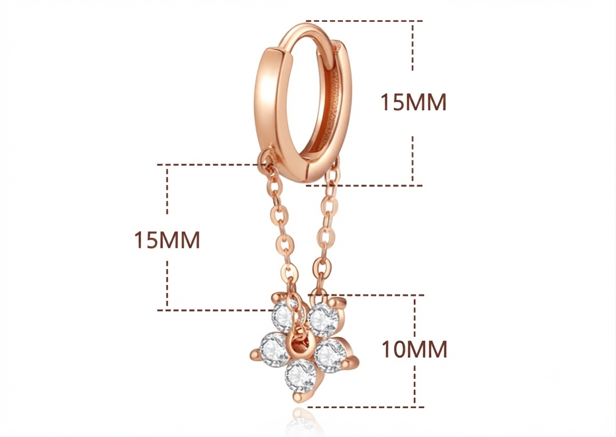 LILY 14K Gold Plated One-Touch Flower Earrings — Women's Elegant Daily Jewelry