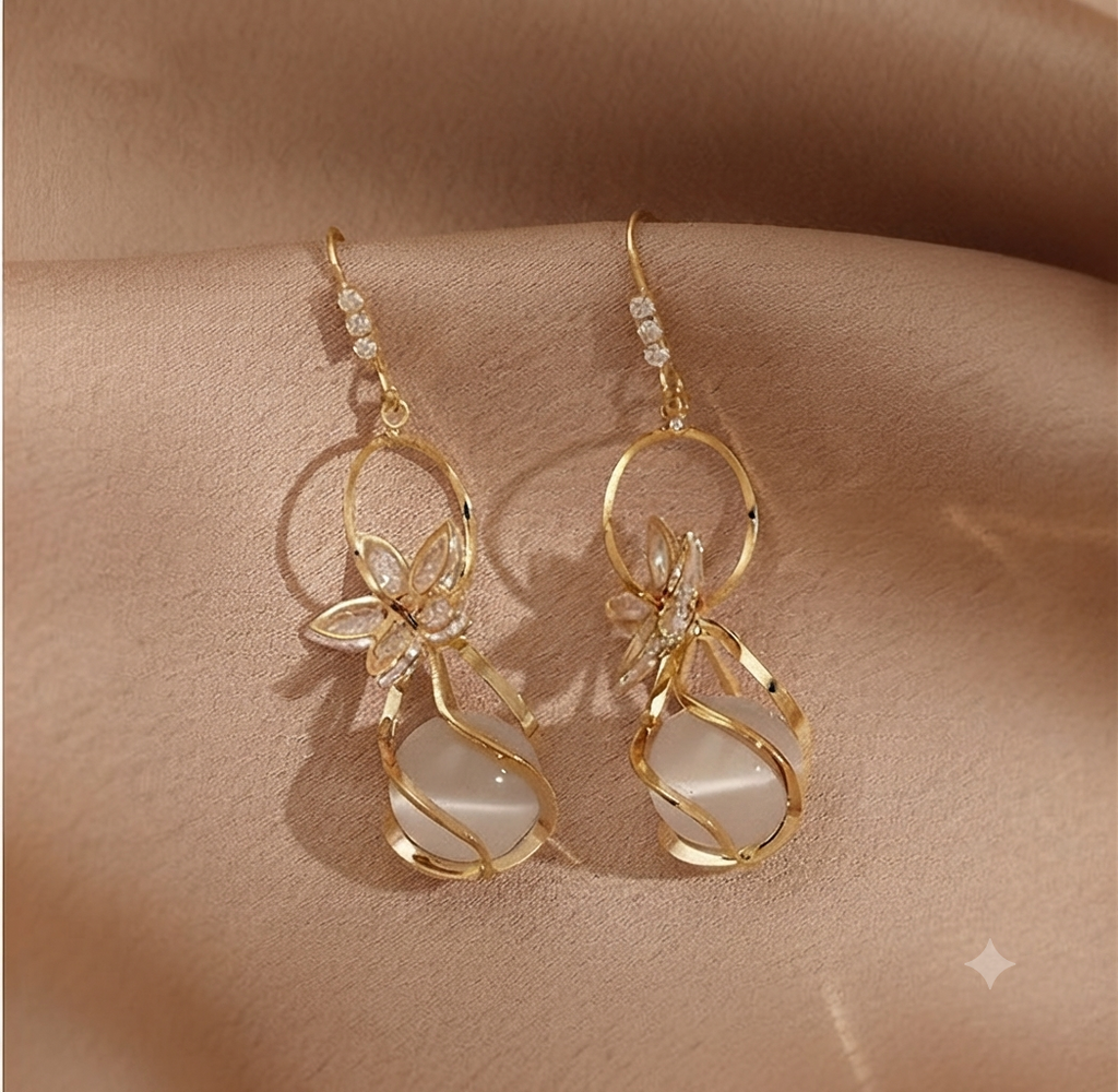 LILY 14K Gold Plated Cubic Drop Earrings — Sparkling Crystal | Women's Daily Jewelry