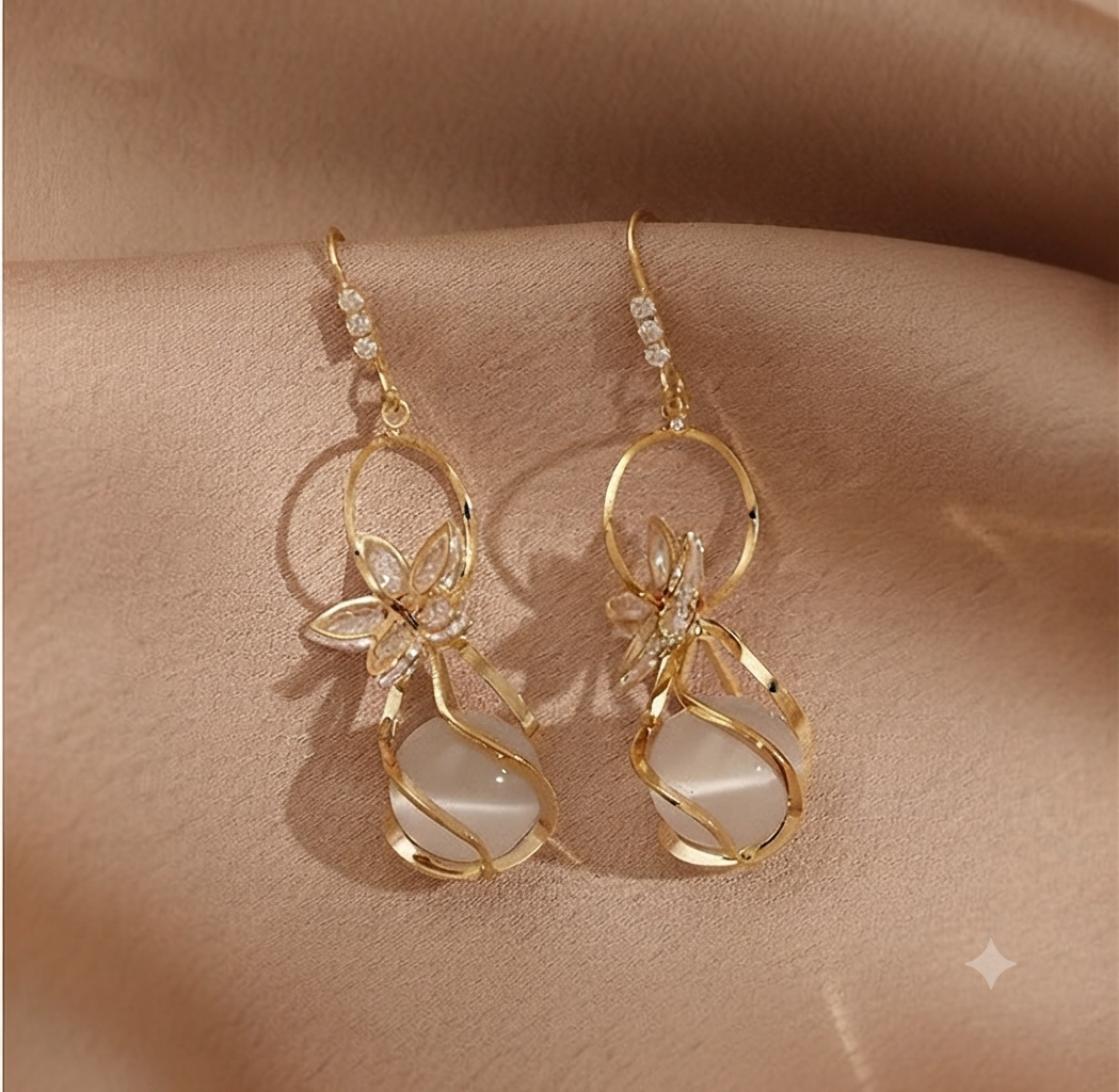 LILY 14K Gold Plated Cubic Drop Earrings — Sparkling Crystal | Women's Daily Jewelry
