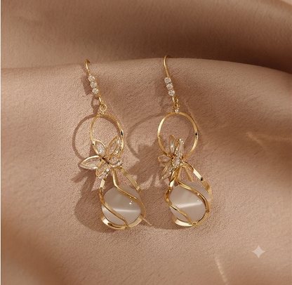 Cubic Drop Earrings – 14K Gold Plated Crystal