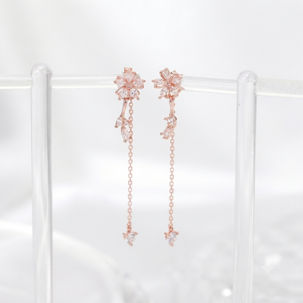 LILY 14K Gold Plated Flora Two-Way Drop Earrings — 2 Styles in 1 | Women's Daily Jewelry