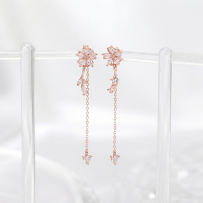 Flora Two-Way Drop Earrings – 14K Gold Plated