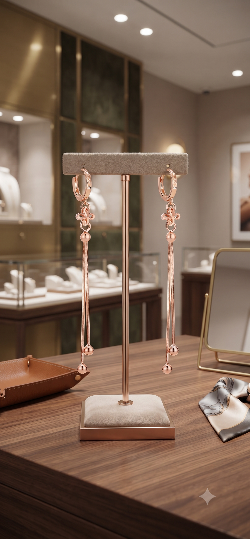 LILY 14K Gold Plated Long Drop Chain Earrings — Women's Daily Jewelry