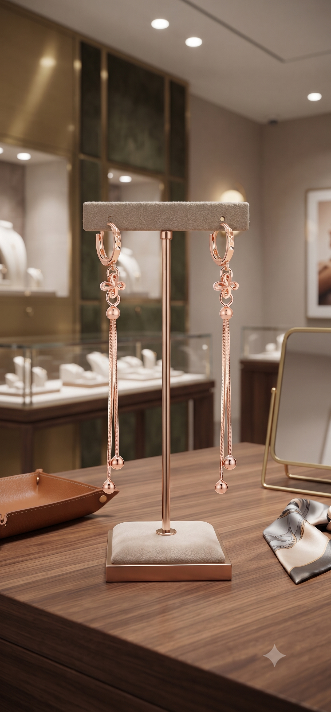 LILY 14K Gold Plated Long Drop Chain Earrings — Women's Daily Jewelry