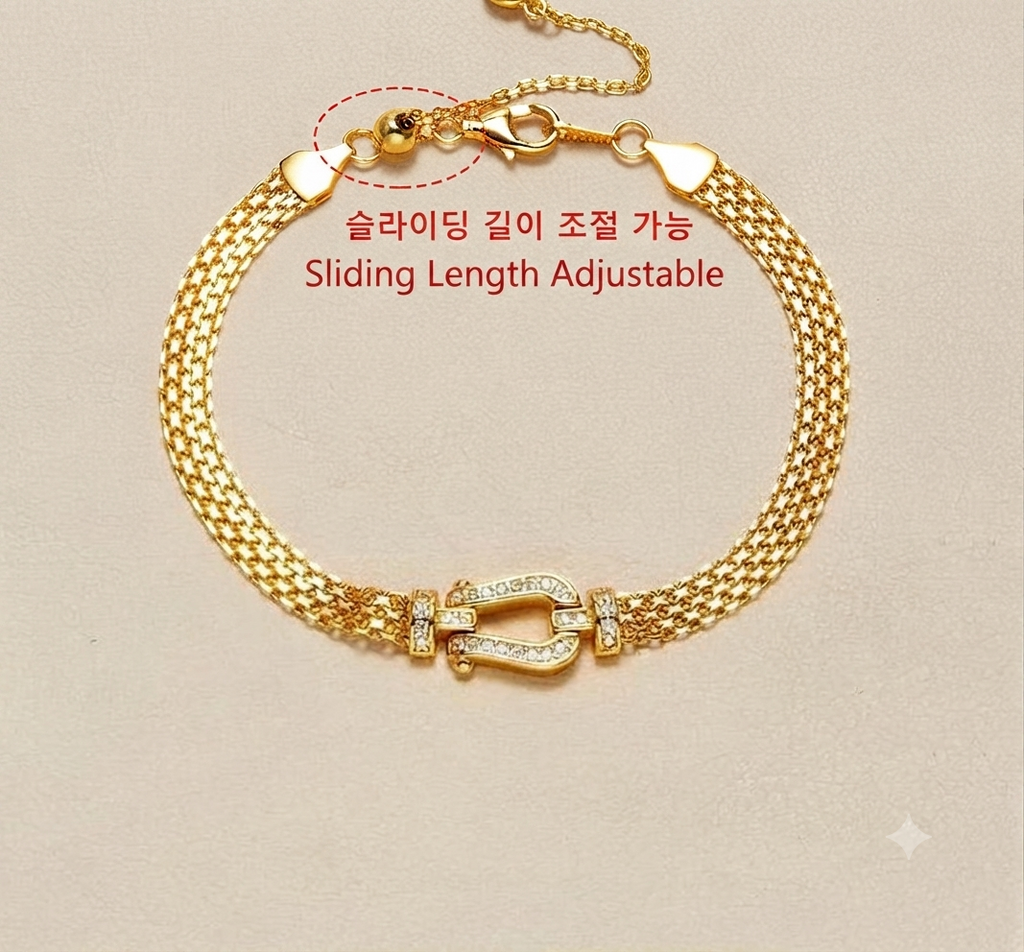 LILY 18K Gold Plated Horseshoe Bracelet — Elegant Women's Daily Jewelry