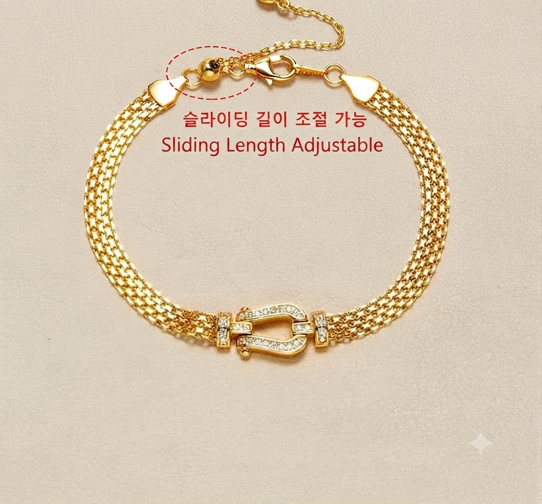 LILY 18K Gold Plated Horseshoe Bracelet — Elegant Women's Daily Jewelry
