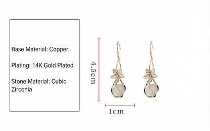 Cubic Drop Earrings – 14K Gold Plated Crystal