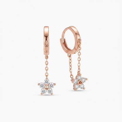 One-Touch Flower Earrings – 14K Gold Plated