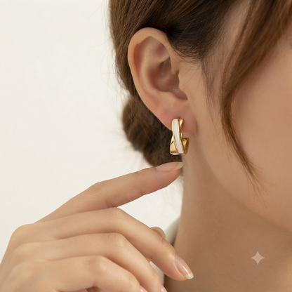 Mother of Pearl Rose Gold Earrings – 14K Gold Filled