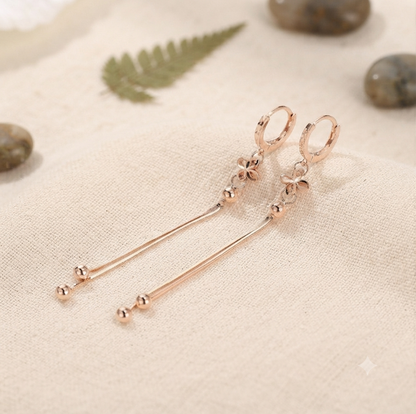 Long Drop Chain Earrings – 14K Gold Plated