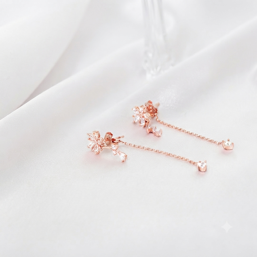 LILY 14K Gold Plated Flora Two-Way Drop Earrings — 2 Styles in 1 | Women's Daily Jewelry