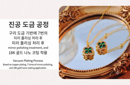 18K Gold Plated Clover Necklace — Lucky Zirconia Pendant