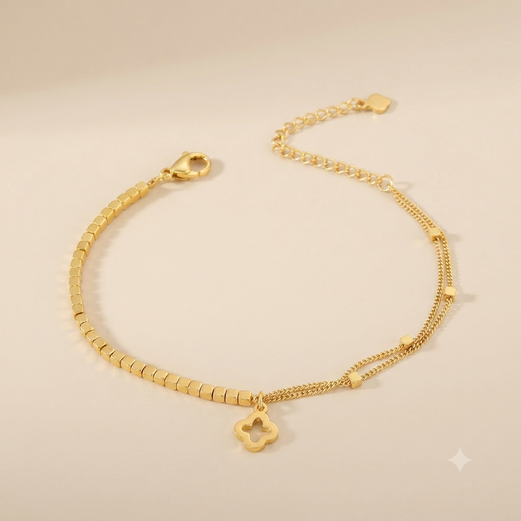 LILY 18K Gold Plated Horseshoe Bracelet — Lucky Charm Women's Daily Jewelry
