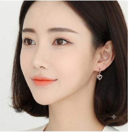 Cutting Heart Ring Earrings – 14K Gold Plated