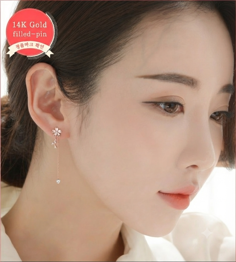 LILY 14K Gold Plated Flora Two-Way Drop Earrings — 2 Styles in 1 | Women's Daily Jewelry