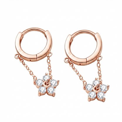 One-Touch Flower Earrings – 14K Gold Plated