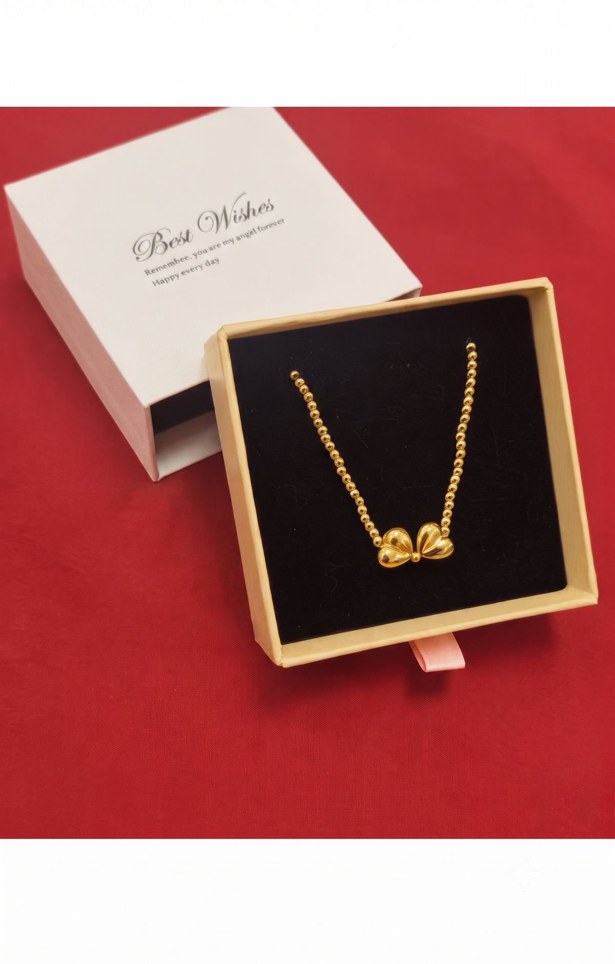 Gold Ribbon Bead Bracelet – Cute &amp; Adjustable | BEIJE × LILY