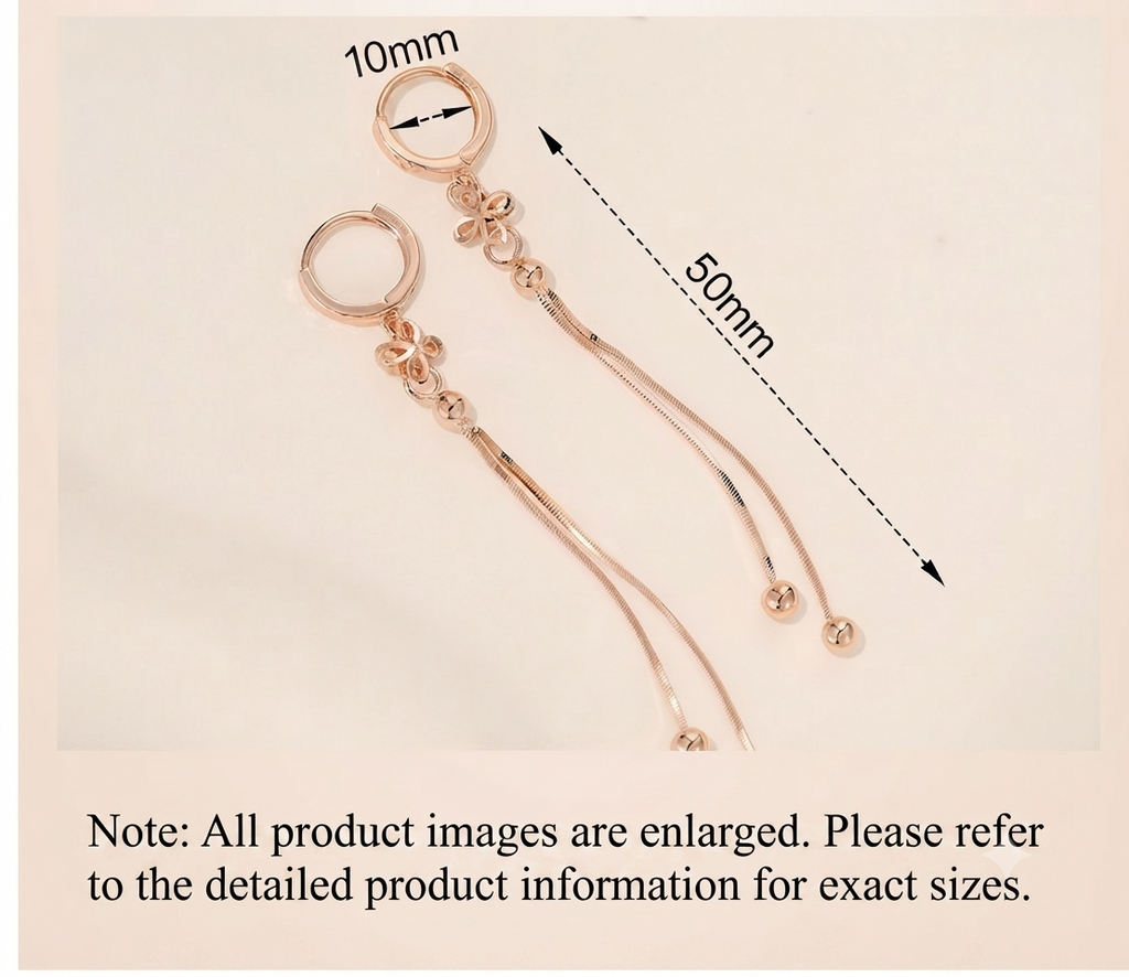 LILY 14K Gold Plated Long Drop Chain Earrings — Women's Daily Jewelry